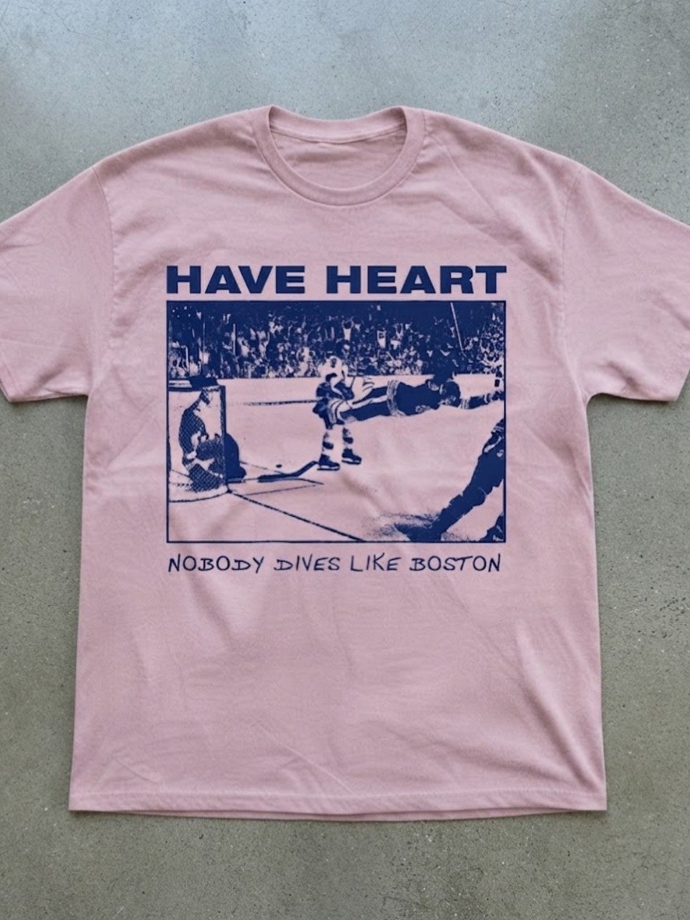Have Heart "Nobody Dives Like Boston" Pink Cotton Gildan T-Shirt